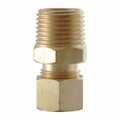 Ldr Industries LDR 508-68-4-2 Pipe Adapter, 1/4 x 1/8 in, Compression x Male, Brass 180465445